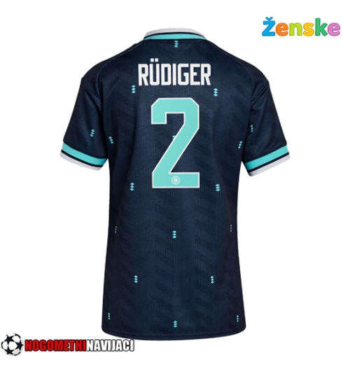 Ženske Nogometnih dresov Nemčija Antonio Rudiger #2 Gostujoči SP 2026 Kratki rokavi Ženske Nogometnih dresov Nemčija Antonio Rudiger #2 Gostujoči SP 2026 Kratki rokavi